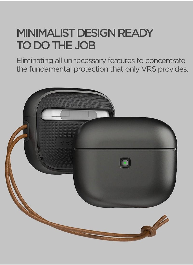 VRS Design - Modern for Airpods 3 Case Cover (2021) with Leather Strap - Metal Black - Image 1