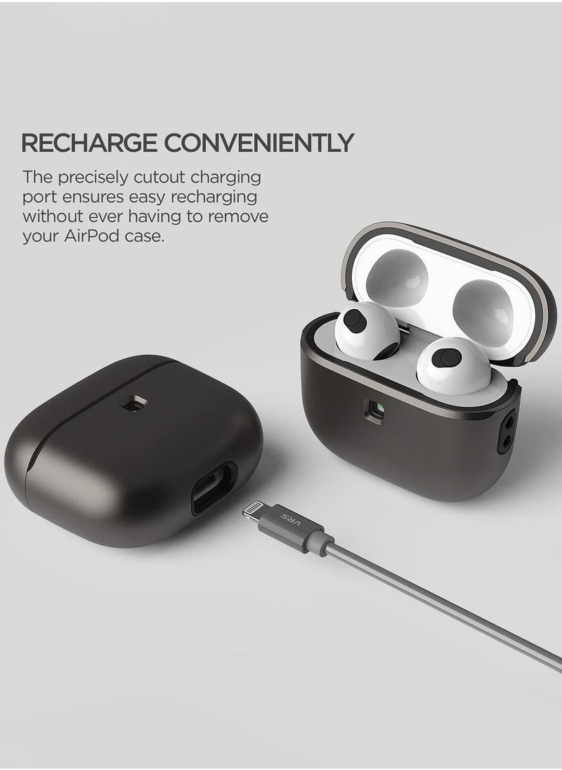 VRS Design - Modern for Airpods 3 Case Cover (2021) with Leather Strap - Metal Black - Image 1