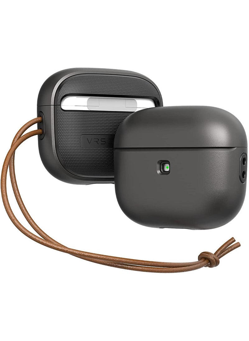 VRS Design - Modern for Airpods 3 Case Cover (2021) with Leather Strap - Metal Black - Image 1