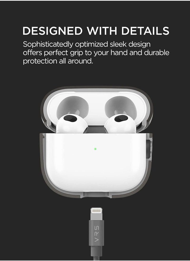 VRS Design - Modern for Airpods 3 Case Cover (2021) with Leather Strap - Metal Black - Image 1