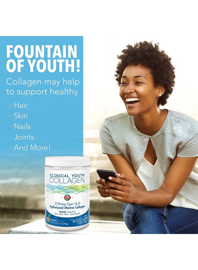 KAL Clinical Youth Collagen | Healthy Skin, Hair, Nail and Joint Support | Vitamin C | Natural Tangerine Flavor | 10.5oz, 40 Serv. - Image 3