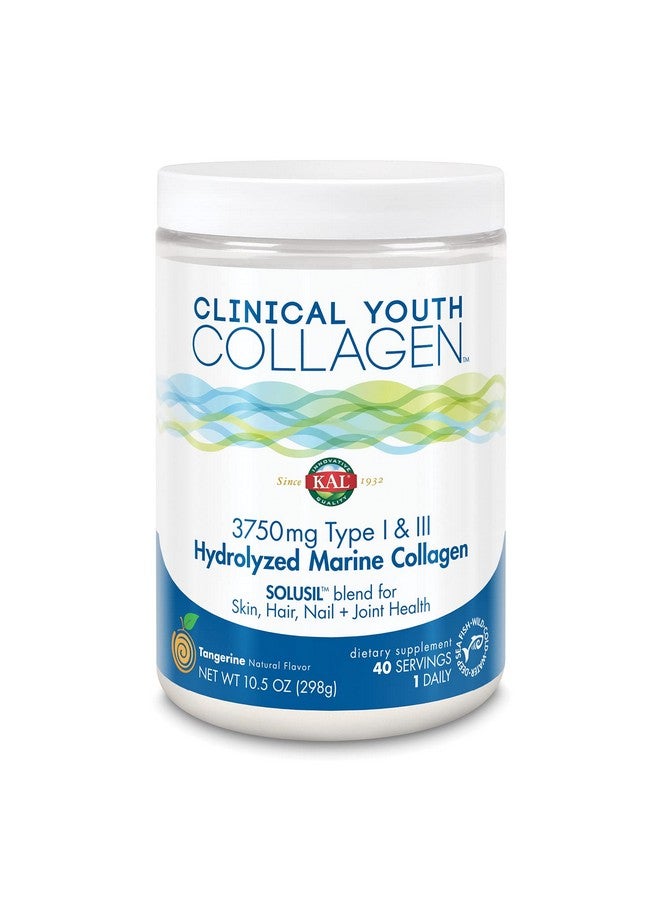KAL Clinical Youth Collagen | Healthy Skin, Hair, Nail and Joint Support | Vitamin C | Natural Tangerine Flavor | 10.5oz, 40 Serv. - Image 1