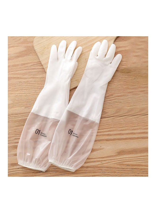 Waterproof Dishwashing Gloves White - Image 2