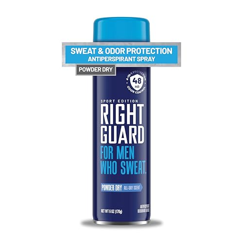 Right Guard Sport Powder Dry Scent Antiperspirant Deodorant Spray 4in1 Protection Spray Deodorant for Men Blocks Sweat 48Hour Odor Control QuickDrying LongLasting 6oz 1 Pack - Image 1