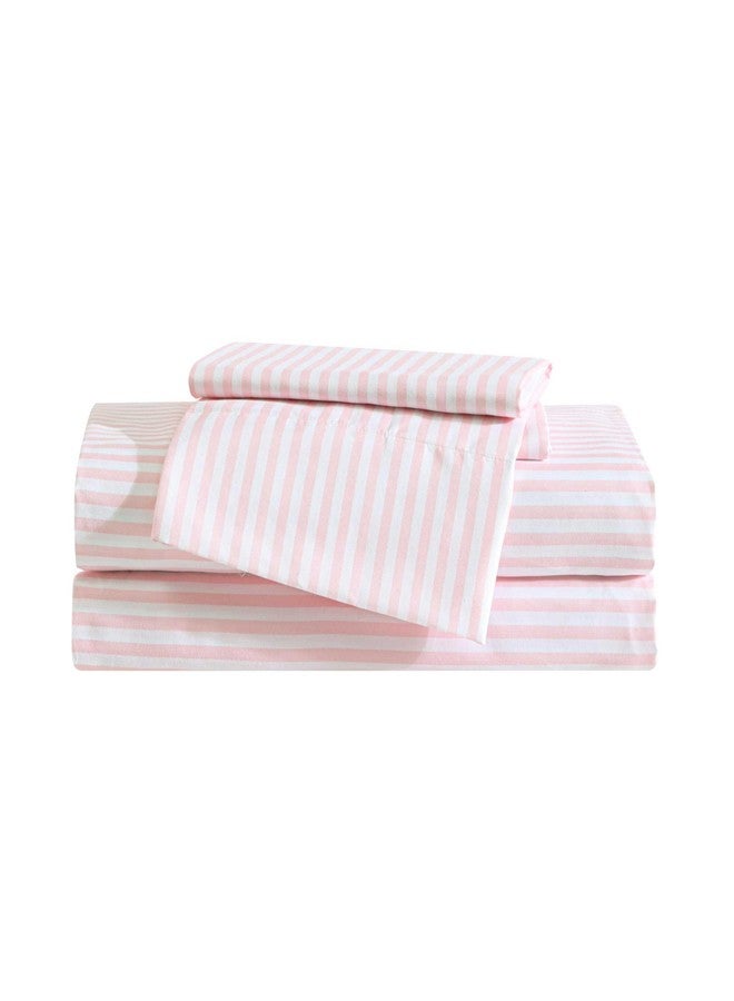 Eddie Bauer Kids - Full Sheets, Stain-Resistant Toddler Bedding with Matching Sham(s), Super Soft, Ideal Girl Room Essentials (Little Stripe Pink, Full) - Image 1