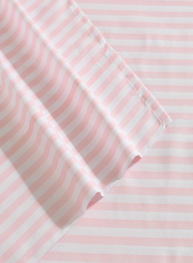 Eddie Bauer Kids - Full Sheets, Stain-Resistant Toddler Bedding with Matching Sham(s), Super Soft, Ideal Girl Room Essentials (Little Stripe Pink, Full) - Image 5