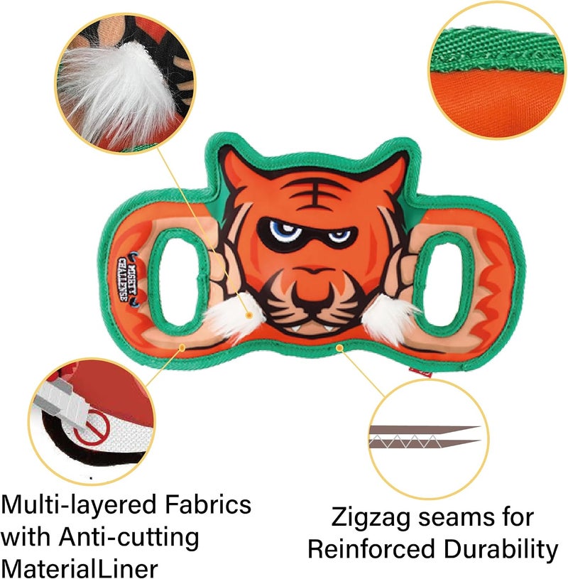 GiGwi Extra Durable Mighty Challenge Dog Toy - Tough Stuff Tiger - Image 5