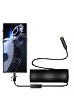 Waterproof Micro USB Endoscope Inspection Camera With Built In LED Light Black