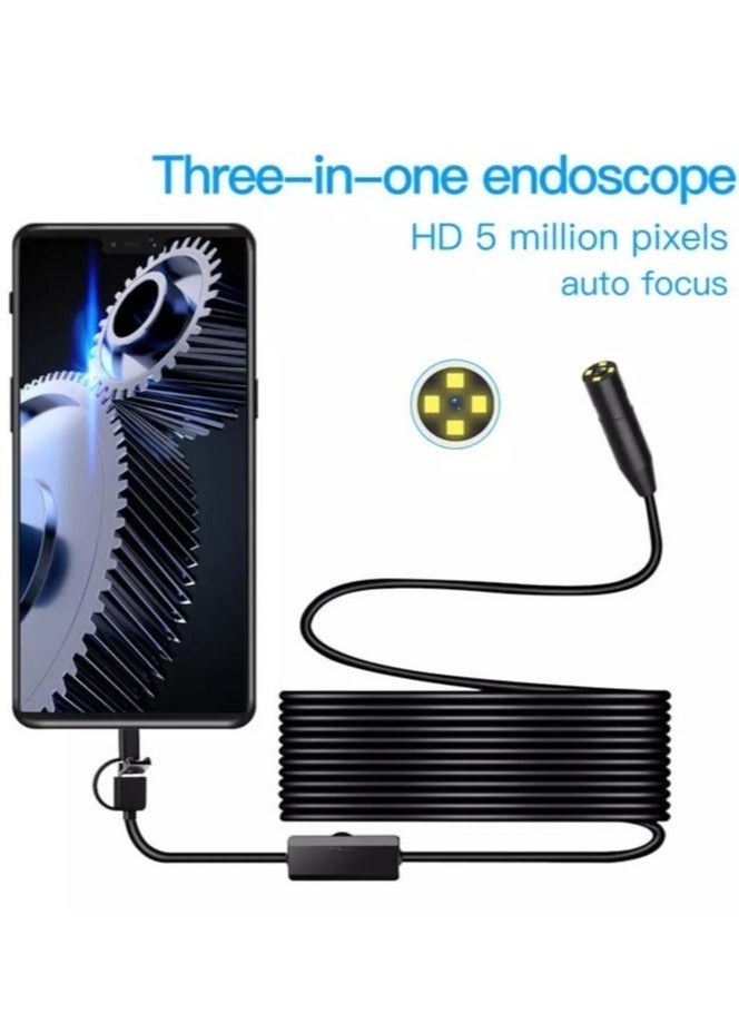 Generic - Waterproof Micro USB Endoscope Inspection Camera With Built In LED Light Black - Image 1