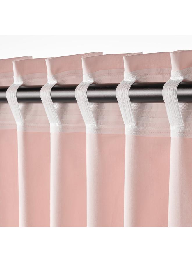 erorex Curtains, 1 pair, pale pink pink/with heading tape, 145x300 cm - Image 4