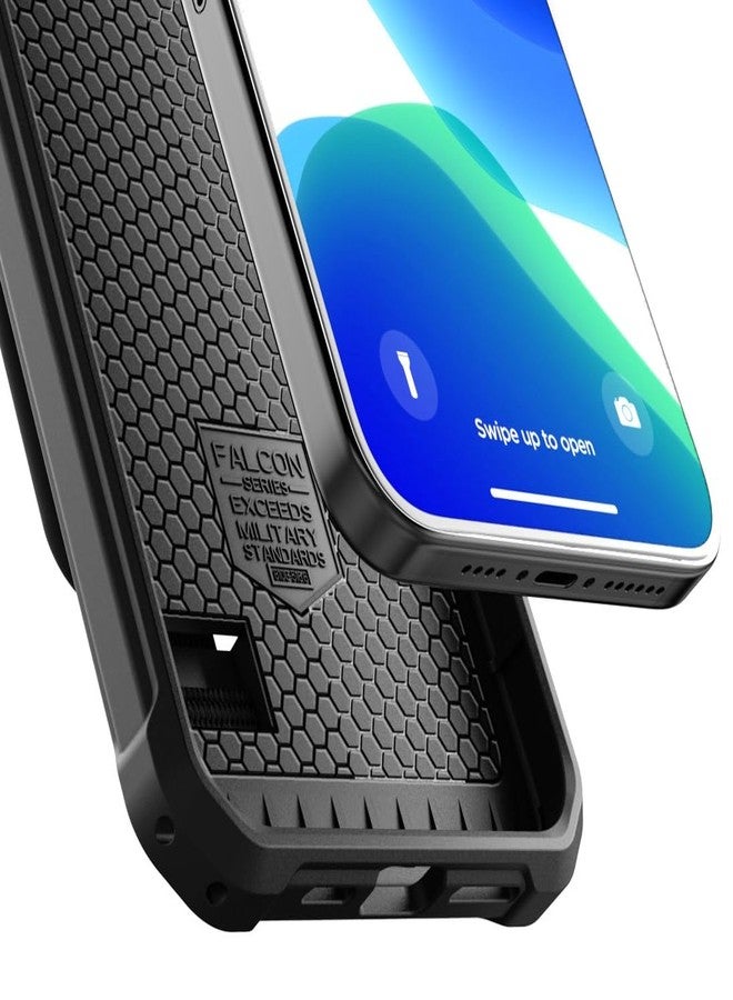 إنكاسد جراب متين مزود بحزام يد مصمم لهاتف iPhone 15 Pro Max مع مشبك حزام، يوفر حماية فائقة بمستوى عسكري [Falcon Armor] - Image 2