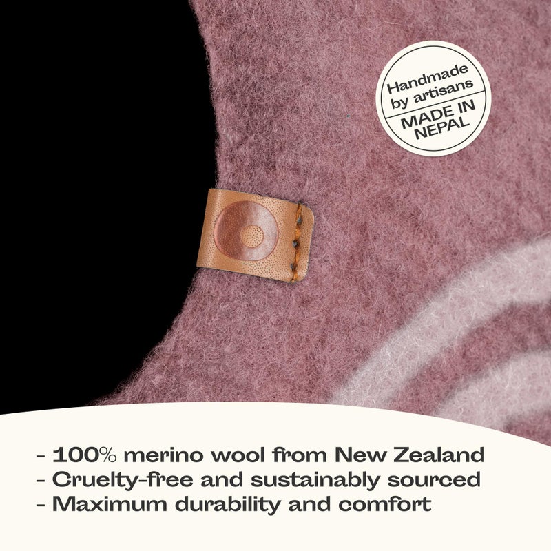 MEOWFIA Cat Cave â€“ Premium Felt Cat Bed for Indoor Cats, Handmade 100% Merino Wool, Cat (Gold Rose, Medium) - Image 3