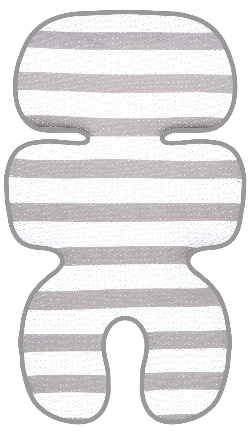 Manito Clean Basic 3D Mesh Seat Pad/Cushion/Liner for Stroller and Car Seat (Stripe Grey) - Image 1