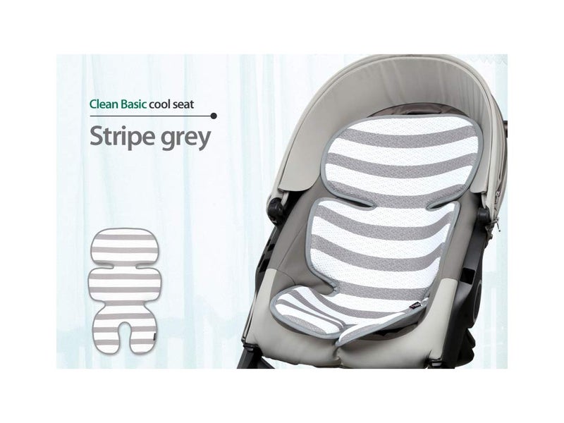 Manito Clean Basic 3D Mesh Seat Pad/Cushion/Liner for Stroller and Car Seat (Stripe Grey) - Image 2