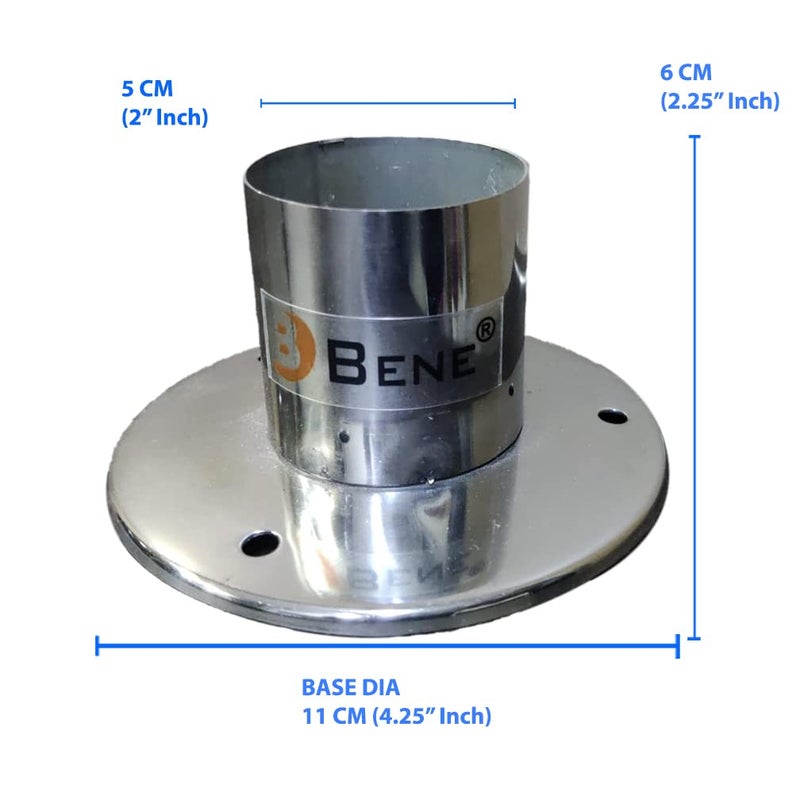 Bene حامل قاعدة دائري من الفولاذ المقاوم للصدأ 11 سم، عبوة من 2 قطعة - Image 3