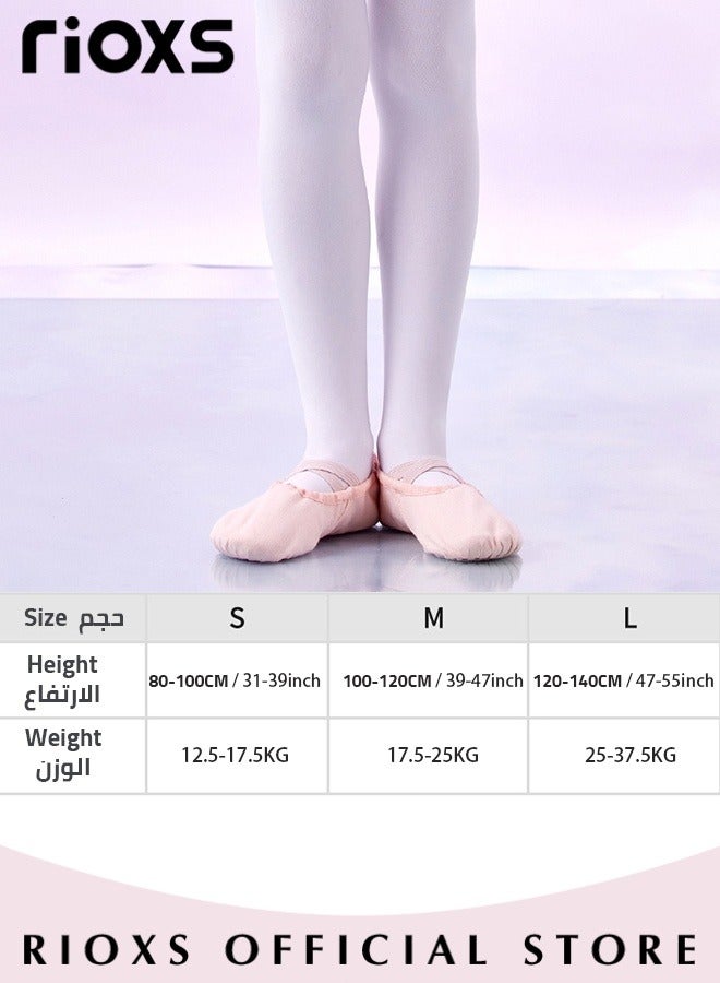 Girls 3 Pairs Ballet Dance Footed Tights, Ultra Soft School Students Tights, Ballet Tight Leggings For Toddler/Little Kid/Big Kid, Stretchy Tights Cozy Pants