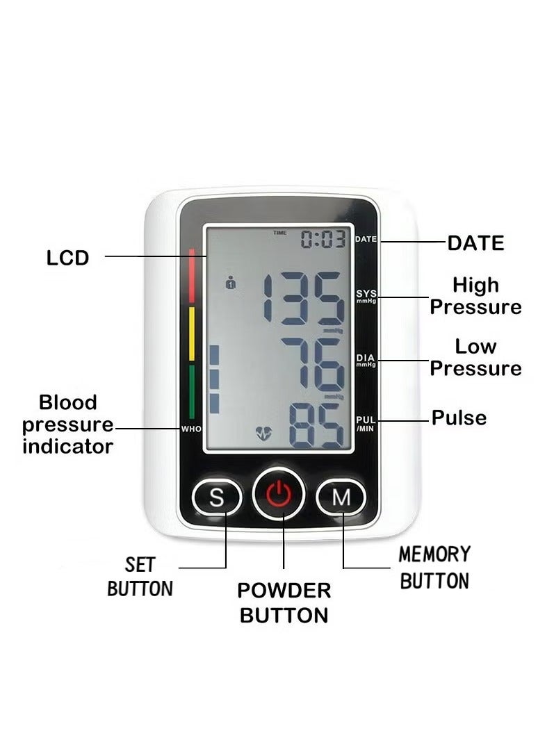 ABJ Large Screen Upper Arm Blood Pressure Monitor – Digital BP Machine with LED Display, One-Touch Operation, Adjustable Cuff, Dual-User Memory, Irregular Heartbeat Detection for Home Use  - Image 2