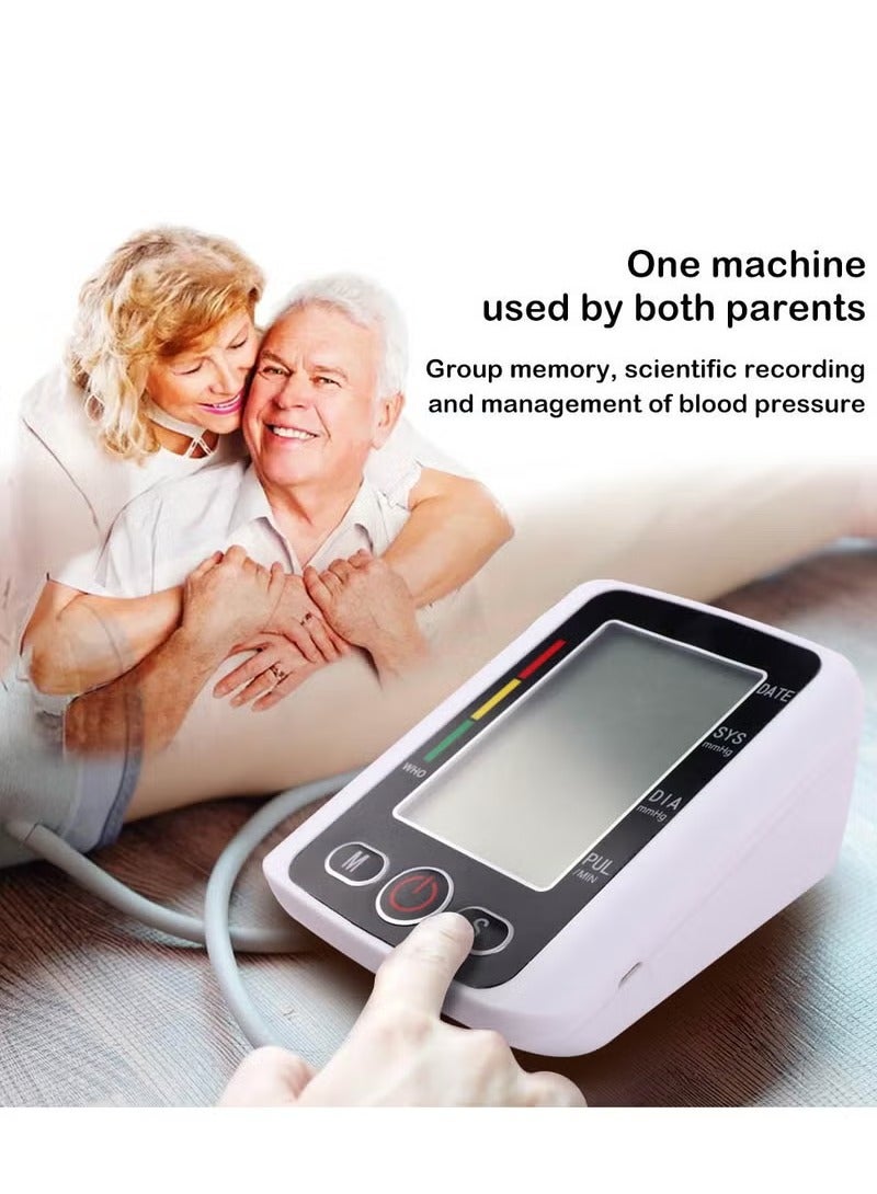 ABJ Large Screen Upper Arm Blood Pressure Monitor – Digital BP Machine with LED Display, One-Touch Operation, Adjustable Cuff, Dual-User Memory, Irregular Heartbeat Detection for Home Use  - Image 4