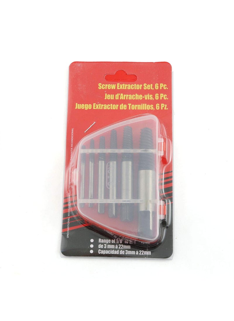 Hetkrishi Hetkrishi 6pcs Screw Extractor Kit Broken Bolt Remover Removing Damaged Screw Extractor Tool Set  - Image 1
