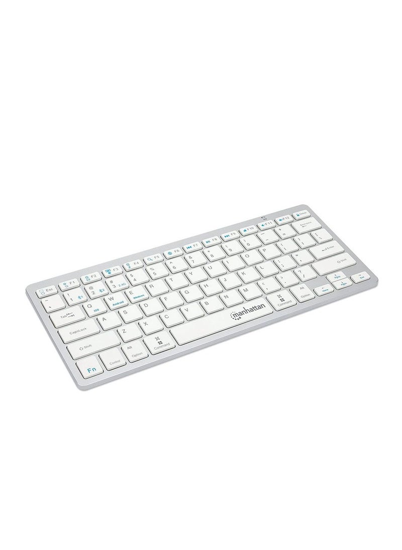 Manhattan Manhattan Ultra Slim Dual-Mode Wireless Keyboard - 180566 - Silver / White  - Image 2