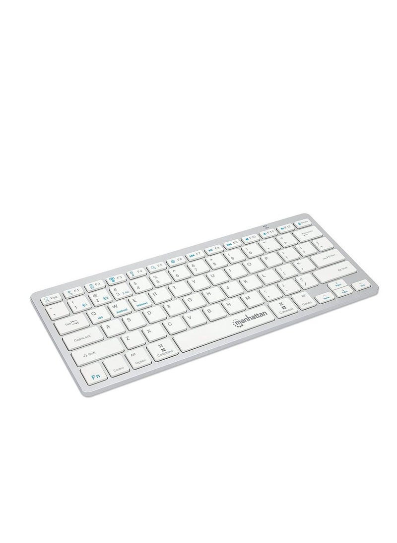 Manhattan Manhattan Ultra Slim Dual-Mode Wireless Keyboard - 180566 - Silver / White  - Image 3
