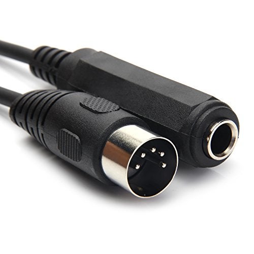 SiYear 6.35mm Female 1/4" TRS to DIN 5 Pin MIDI Cable Adapter for Speaker, Amplifier, Mixer to MIDI Keyboard, Synthesizer and Guitar Connection (30 cm/0.3m) - Image 1