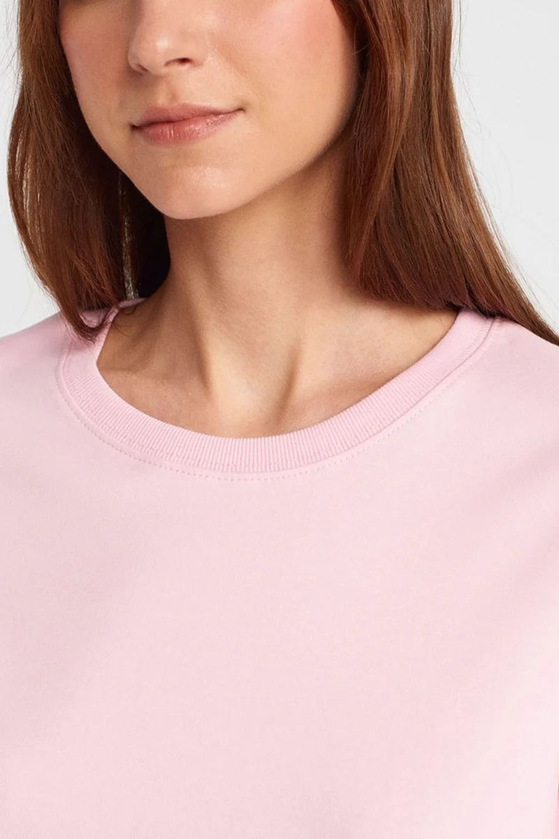 Dilvin Powder Pink DILVIN Women's Cotton Crew Neck T-Shirt for Women | Best Price UAE