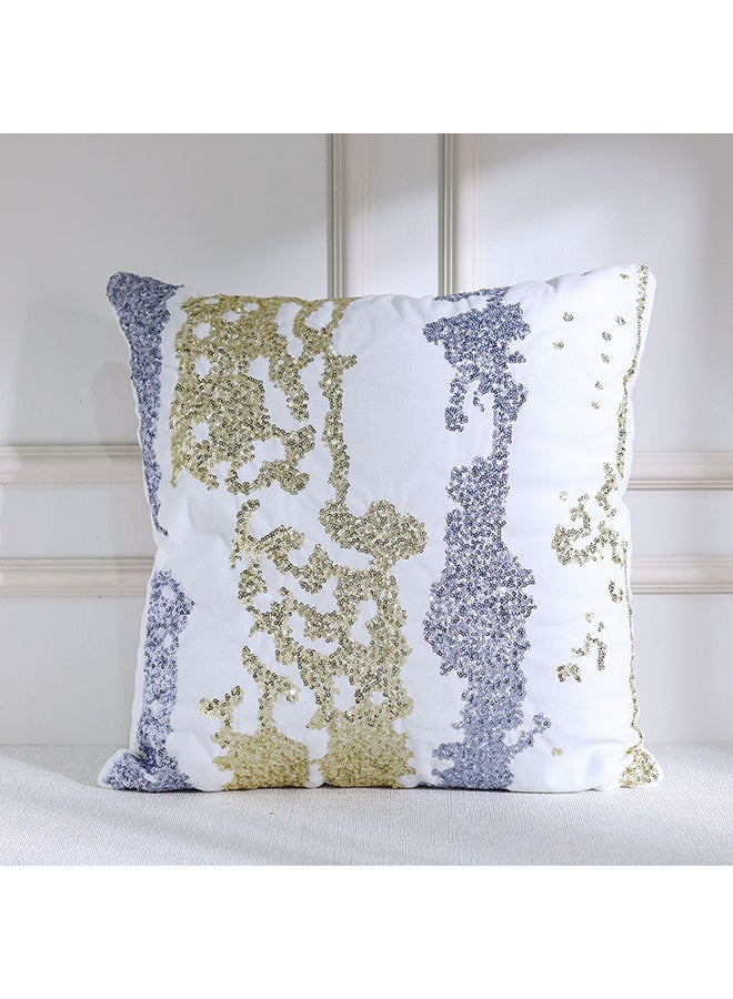 دانوب هوم غطاء وسادة مطرز جليم من دانوب هوم - أبيضرماديذهبي -  سم - Image 1