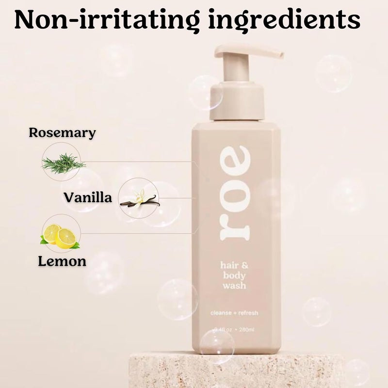 Roe Wellness Toddler Baby Body Wash Shampoo Moisturizing Clean Ingredients Suitable for Sensitive Skin FragranceFree Natural Vanilla Scent Fresh Cleaning 94 fl oz - Image 2