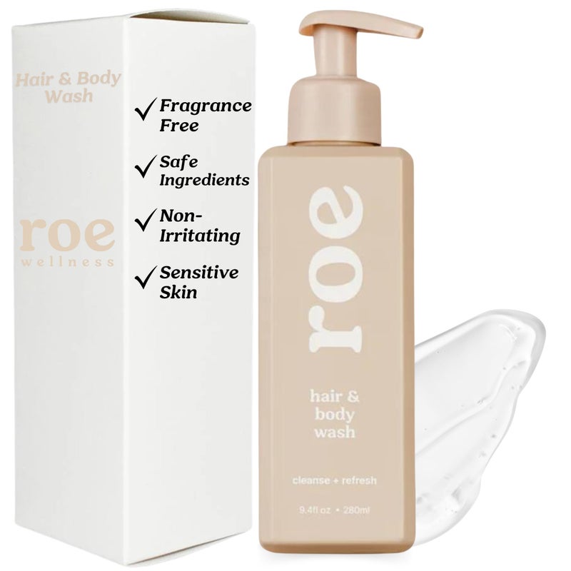 Roe Wellness Toddler Baby Body Wash Shampoo Moisturizing Clean Ingredients Suitable for Sensitive Skin FragranceFree Natural Vanilla Scent Fresh Cleaning 94 fl oz - Image 1