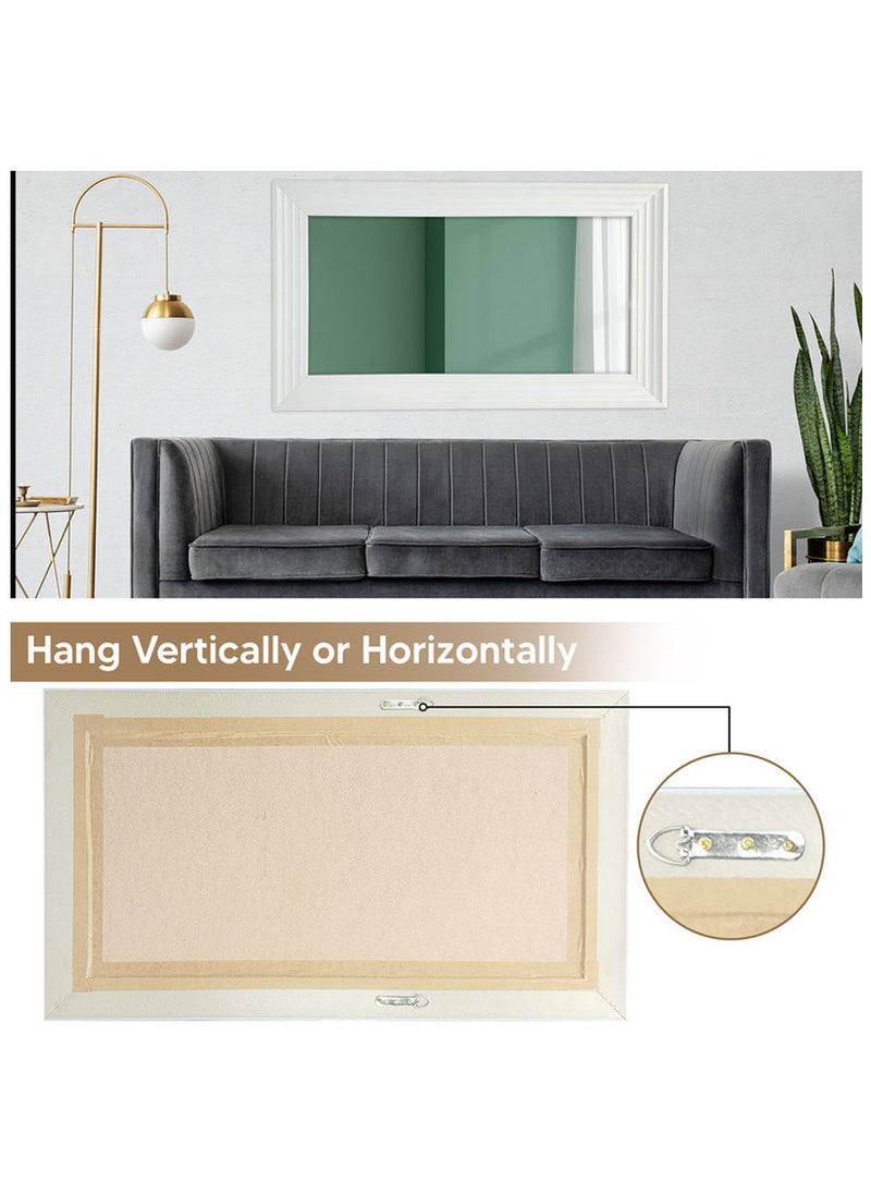 Decorhills Strong Full Length Dressing Mirror Large Rectangle for Bedroom Living Room Mirrors Wall-Mounted Mirror Rectangular Dressing Mirror with White PVC Thick Frame - White  - Image 2