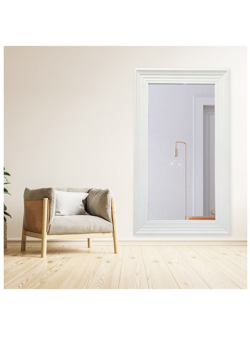 Decorhills Strong Full Length Dressing Mirror Large Rectangle for Bedroom Living Room Mirrors Wall-Mounted Mirror Rectangular Dressing Mirror with White PVC Thick Frame - White  - Image 1