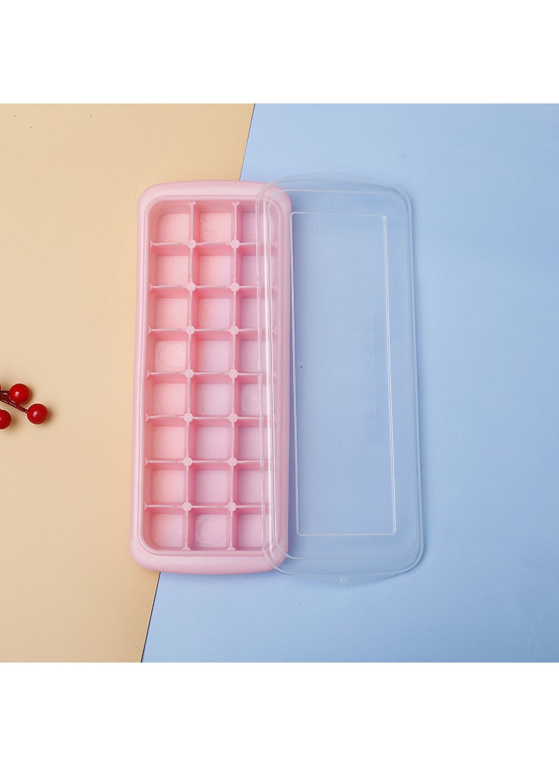Generic Flexible 36/24 Cube Ice Tray Mold with Lid Pink 24 grid 