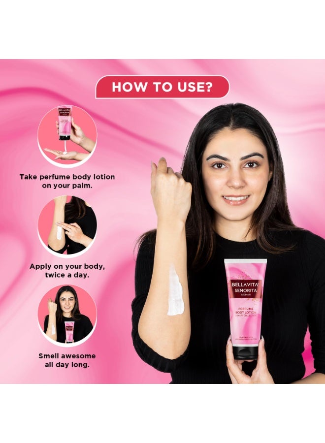 Bella Vita Luxury Senorita Woman Perfume Body Lotion for Nourishing, Hydrating, Soft, Supple,Healthy Skin with Argan Oil and Shea Butter 200 Ml - Image 4