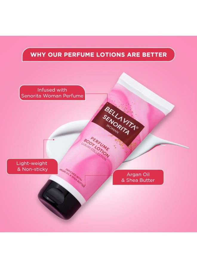 Bella Vita Luxury Senorita Woman Perfume Body Lotion for Nourishing, Hydrating, Soft, Supple,Healthy Skin with Argan Oil and Shea Butter 200 Ml - Image 5