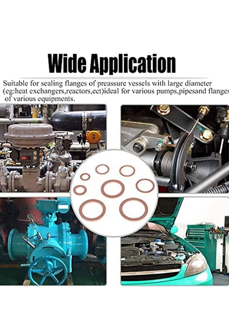 SYOSI Crush Washer, Copper Washers Assortment Set Suitable for All Types of Engines, Lock Metric Ring, Including Automobiles, Ships, Generators, Machinery, with Box - Image 4