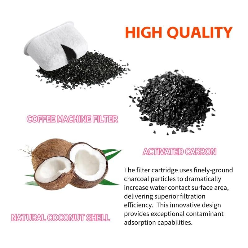 bahforam Water Filter Replacement for Delonghi 731328779 DLSC002 COM530M ECAM ETAM EPAM, Activated Charcoal Filter, 5 Pack - Image 3