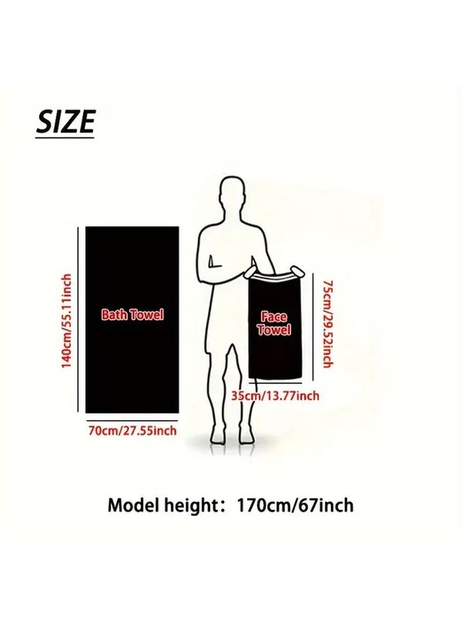 Gray Soft Highly Absorbent Bath Towel And Face Towel Set - Image 4