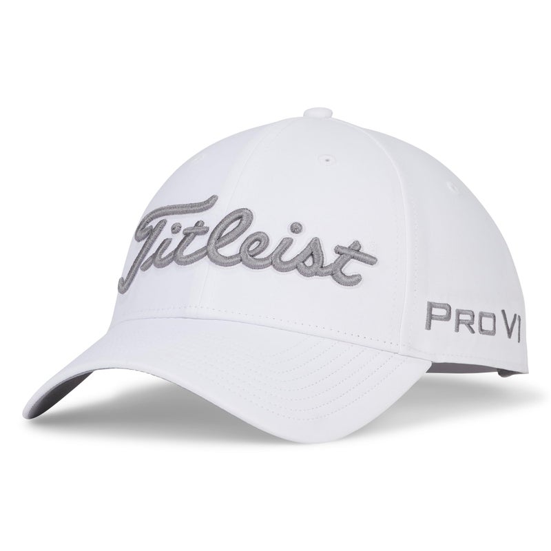 Titleist Men's Tour Performance Golf Hat, White/Gray - Image 1