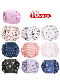 MARGOUN 10 Pack Drawstring Lazy Cosmetic Travel Bag Women Makeup Bag for Travel and Household to Storing Cosmetics  - Image 1