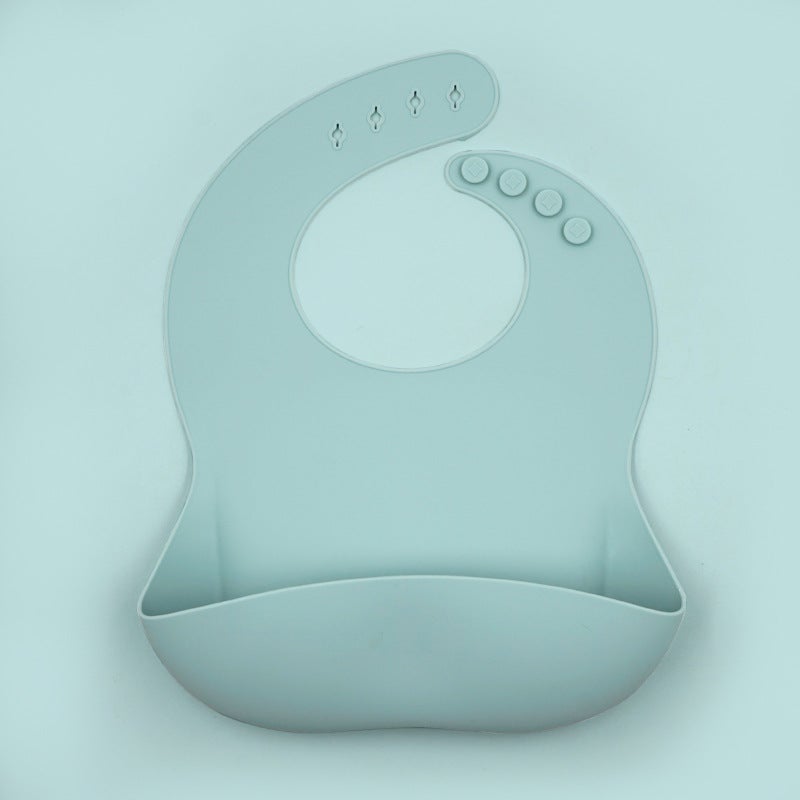 3D Silicone Baby Bib Custom Logo shallow water green