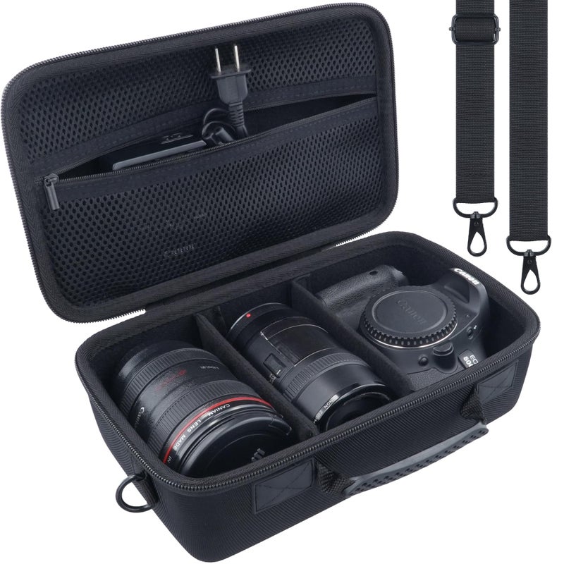 khanka Camera Case for Canon EOS Rebel T7/T100/T6/R50/R100/R5/R7/R8/R6 Mark II/SL3 DSLR Camera,Travel Protective Carrying Case for Canon EOS Rebel Camera and 18-55mm/18-45mm Lens(Case Only) - Image 2