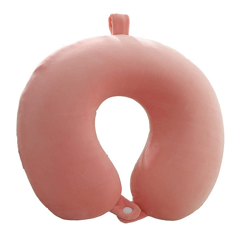 GDEOUP Travel Pillow Memory Foam Neck Pillow Support PillowLuxury Compact Lightweight Quick Pack for CampingSleeping Rest Cushion Pink