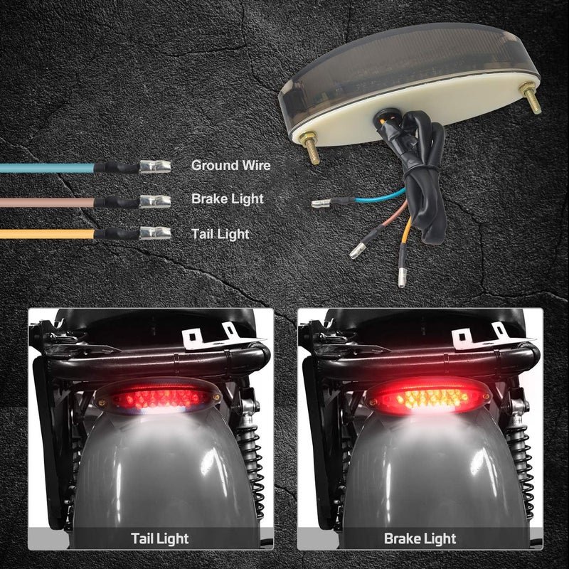 NTHREEAUTO Smoked Brake Tail Lights for Motorcycles - Image 3