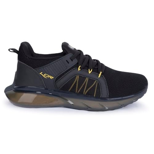 Lancer Mens RAMBO-195BLK-MSTD Black Yellow Running Shoe, 7 - Image 2