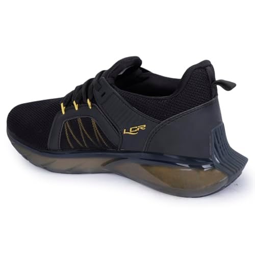Lancer Mens RAMBO-195BLK-MSTD Black Yellow Running Shoe, 7 - Image 3