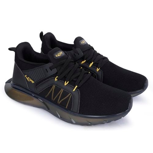 Lancer Mens RAMBO-195BLK-MSTD Black Yellow Running Shoe, 7 - Image 1