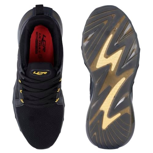 Lancer Mens RAMBO-195BLK-MSTD Black Yellow Running Shoe, 7 - Image 4