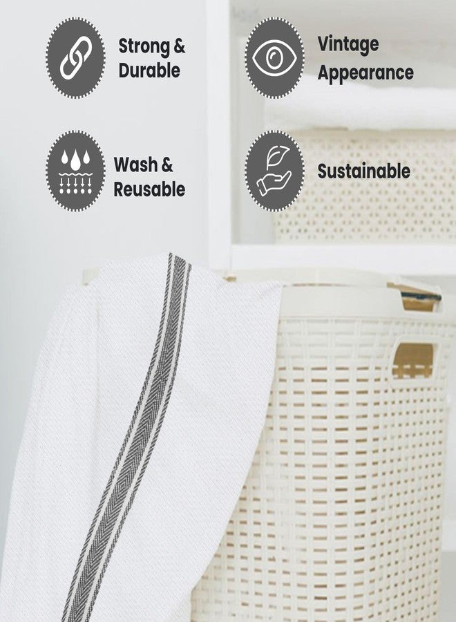 WHITEWRAP Kitchen Dish Towels for Kitchen, Highly Absorbent for Drying and Cleaning, Durable and Soft Tea Towels - 6 Pack, 100% Ring Spun Cotton 15 x 25 Inches - Grey - Image 3