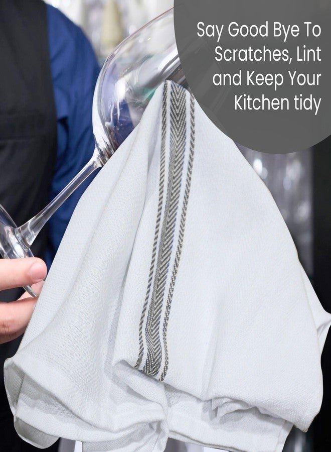 WHITEWRAP Kitchen Dish Towels for Kitchen, Highly Absorbent for Drying and Cleaning, Durable and Soft Tea Towels - 6 Pack, 100% Ring Spun Cotton 15 x 25 Inches - Grey - Image 2